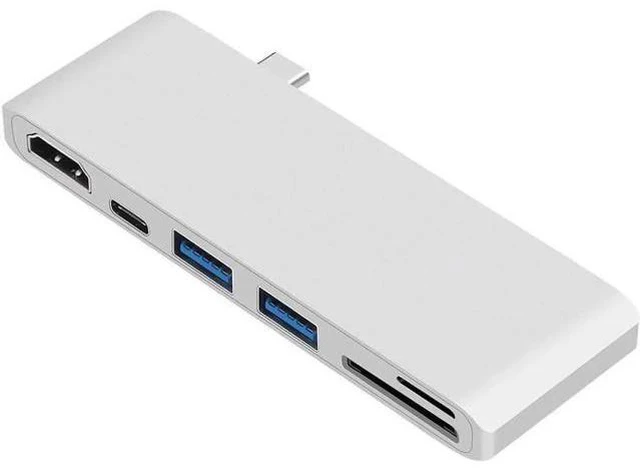 Alt view image 7 of 7 - USB C Hub 6-in1 USB C Docking Station with HDMI 4K Type C Power Delivery,2 USB 3.0 Ports SDMicro Card Reader Compatible with MacBook Pro 2017/2016 13/15inch,MacBook 2018 13 inch - Silver