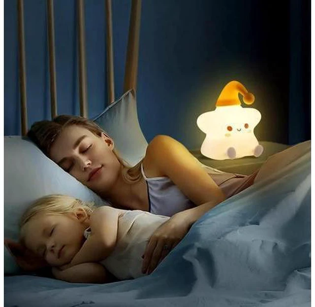 Alt view image 3 of 6 - Silicone Cute Stars Night Light, Baby Star Night Light, Battery Night Light Lamp