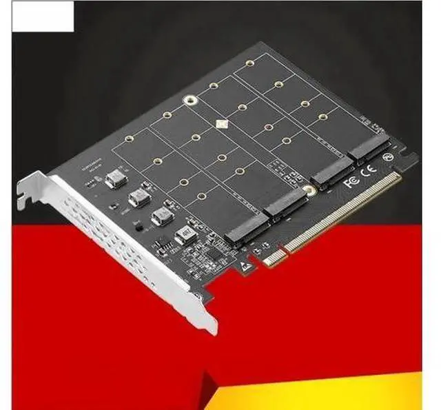 Main image of PCIE 4.0 NVME Adapter PCI Express x16 to 4 Port M.2 M-Key NVME SSD Expansion Card Riser Full Speed 256G Support Bifurcation Raid