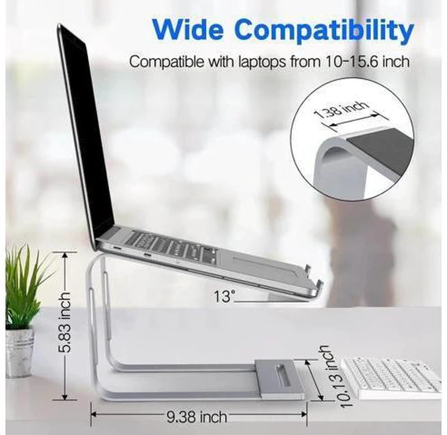 Alt view image 4 of 7 - Laptop Stand for Desk Metal Laptop Riser Holder Removable Notebook Stand Ventilated Cooling Computer Riser Compatible with 10-15.6 Laptops