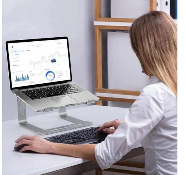 Alt view image 5 of 7 - Laptop Stand for Desk Metal Laptop Riser Holder Removable Notebook Stand Ventilated Cooling Computer Riser Compatible with 10-15.6 Laptops