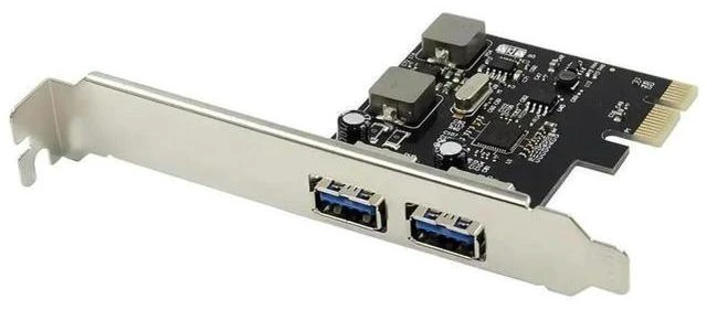 Main image of 2 Port USB 3.0 PCI-E Expansion Card External PCIe Card USB3.0 With 2 Power Modules Desktop PC