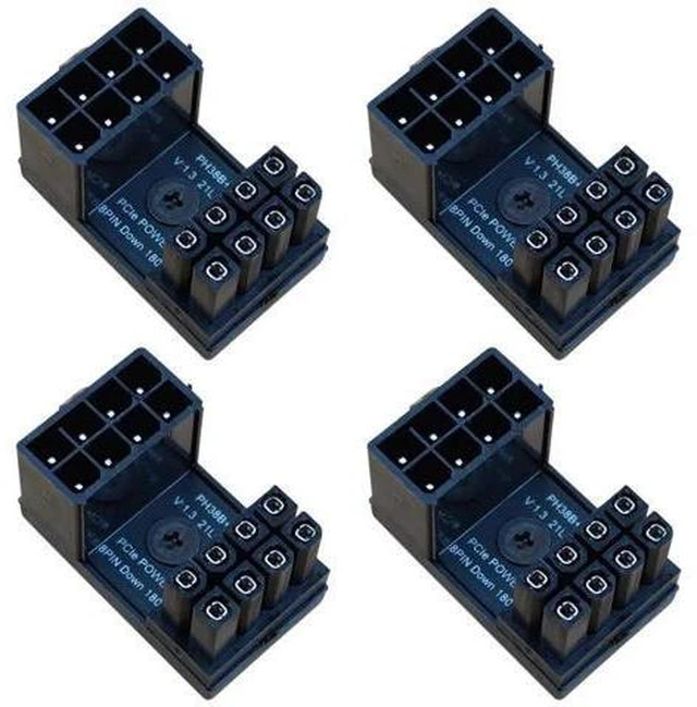 Alt view image 2 of 5 - 4-Pack 8 Pin 180 Degree Adapter, Reverse Type GPU VGA PCIe 8 Pin U Turn 180 Degree Angle Connector Power Adapter Board for Desktop Graphics Card