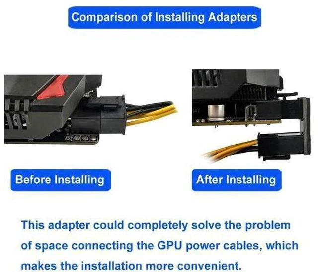 Alt view image 3 of 5 - 4-Pack 8 Pin 180 Degree Adapter, Reverse Type GPU VGA PCIe 8 Pin U Turn 180 Degree Angle Connector Power Adapter Board for Desktop Graphics Card