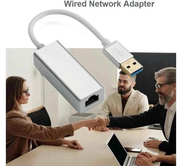 Alt view image 5 of 5 - USB Ethernet USB 3.0 to RJ45 10/100/1000Mbps Ethernet Adapter with indicator Gigabit Network Card USB Lan For Macbook Windows(Silver)