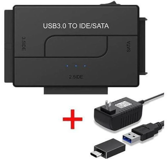 Main image of USB 3.0 to IDE and SATA Converter External Hard Drive Adapter Kit for 2.5"/3.5" SSD/HDD, Support Max 6TB, Auto-Sleep Mode with 12V/2A Power Adapter