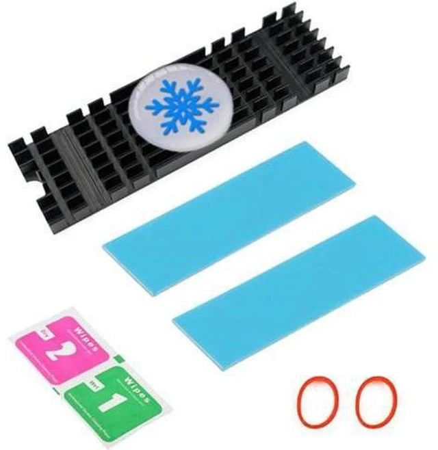 Main image of Heatsink SSD PCIE NVMe M.2 2280 Radiator Aluminum Heatsink Extruded Heat Sink for SSD Heat Dissipation Cooling Cooler 22x76x10mm