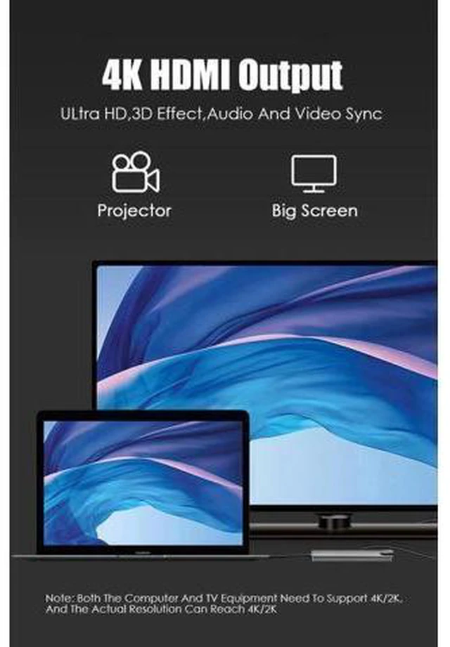 Alt view image 4 of 7 - USB C Hub, 8-in-1 Type C Hub with Ethernet, 4K USB C to HDMI, USB3.0/USB2.0, 87W PD, Type-C Data Port, SD/TF Cards Reader, Docking Station for MacBook Pro Air XPS and Other USB-C