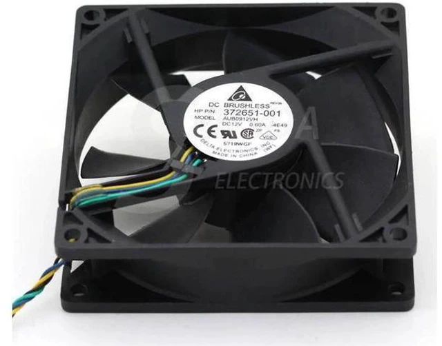 Alt view image 4 of 4 - delta AUB0912VH 9cm 90mm 90*90*25MM 92*92*25MM 9225 DC 12V 0.60A 4-pin pwm computer cpu cooling fans