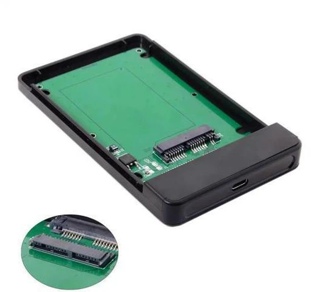 Alt view image 5 of 6 - USB 3.1 Type-C USB-C to 1.8 Inch Micro SATA 16pin 7+9 SSD for External Hard Disk Enclosure 5Gbps