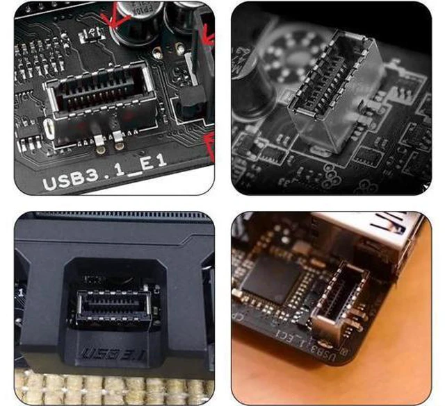Alt view image 2 of 3 - 5Gbps Socket & USB 2.0 to PCI-E 1X Express Adapter Type-E USB 3.1 Front Panel