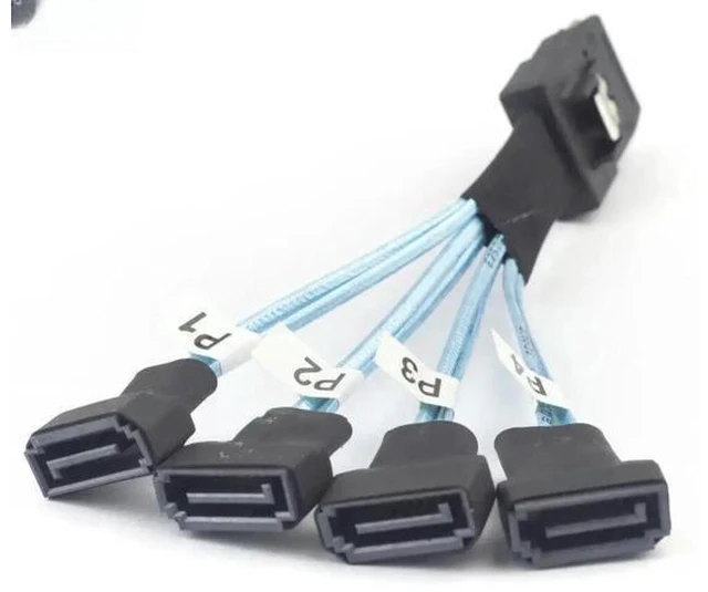 Main image of MINI SAS SFF-8087 to 4 Ports SATA 7P con tion Cable For Server