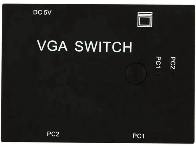 Alt view image 3 of 6 - 2 Port VGA SVGA Monitor Sharing Switch Box 2-in 1-Out for LCD PC TV Monitor