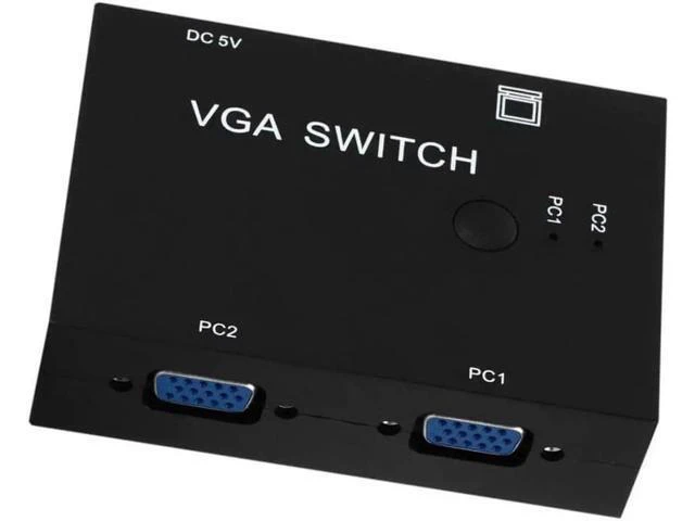 Alt view image 4 of 6 - 2 Port VGA SVGA Monitor Sharing Switch Box 2-in 1-Out for LCD PC TV Monitor