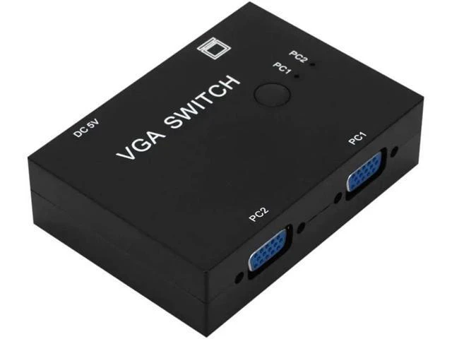 Alt view image 6 of 6 - 2 Port VGA SVGA Monitor Sharing Switch Box 2-in 1-Out for LCD PC TV Monitor