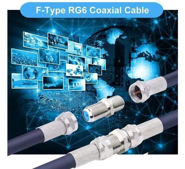 Alt view image 5 of 6 - F81 Coaxial Cable Connector 3GHz F-Type RG6 Cable Extension Adapter (Pack of 10, Silver)