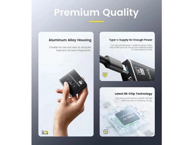 Alt view image 4 of 7 - HDMI Switch Splitter 2 in 1 Out/1 in 2 Out, 2 Port Bi-directional HDMI Switcher Selector Box Support 4K@120Hz, HDR, HDCP2.3, 3D, 1080P for HDTV PS3 PS4 Xbox Projector Blu-ray Player