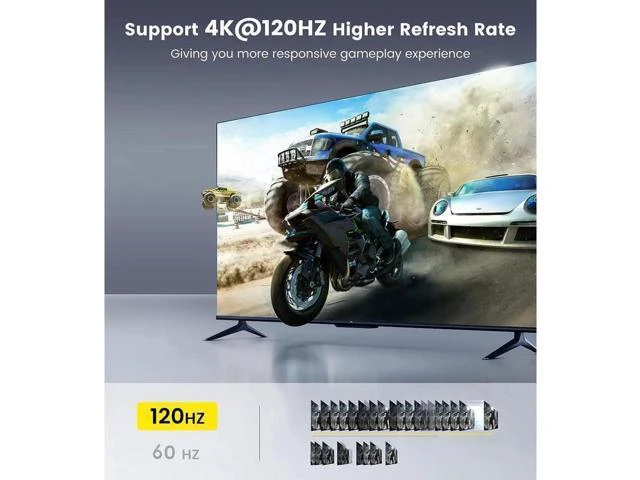 Alt view image 7 of 7 - HDMI Switch Splitter 2 in 1 Out/1 in 2 Out, 2 Port Bi-directional HDMI Switcher Selector Box Support 4K@120Hz, HDR, HDCP2.3, 3D, 1080P for HDTV PS3 PS4 Xbox Projector Blu-ray Player
