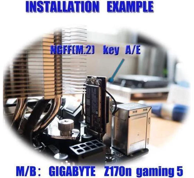 Alt view image 4 of 5 - WiFi Adapter BCM94360CS2 BCM943224PCIEBT2 12+6Pin Wireless Card to NGFF Key A/E M2 WiFi Cards Wi Fi Adapter Network Card For Mac