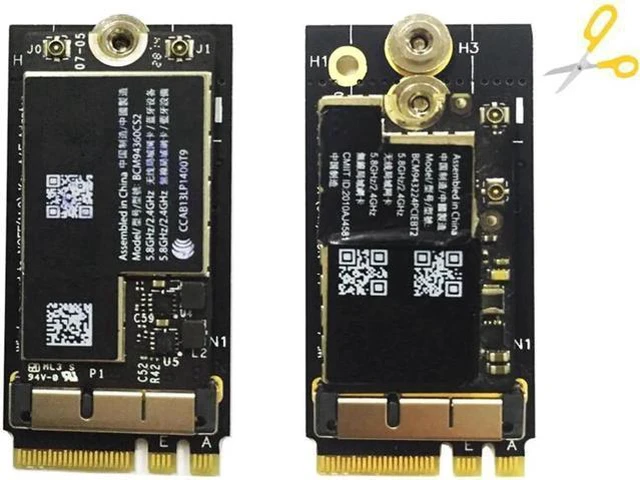 Alt view image 3 of 5 - WiFi Adapter BCM94360CS2 BCM943224PCIEBT2 12+6Pin Wireless Card to NGFF Key A/E M2 WiFi Cards Wi Fi Adapter Network Card For Mac