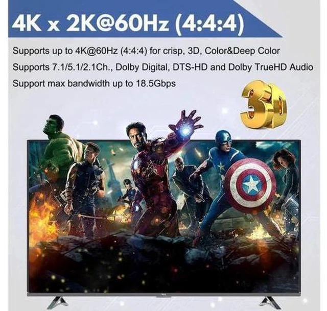 Alt view image 5 of 7 - 4x1 HDMI Switch with ARC,Coaxial & 3.5mm Jack & SPDIF Out, 4 Port HDMI Audio Extractor Splitter with Remote, Supports ARC, 4kx2k@60hz, Full 3D, RGB 8:8:8(Dobly Atmos),EDID,HDR10