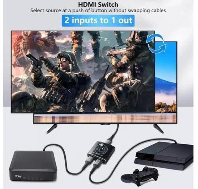 Alt view image 4 of 7 - Ultra HD 8K 60Hz HDMI 2 in 1 Out Switch, 2-Port HDMI Switcher Selector, High Speed 48Gbps Supports 4K@120Hz, 1080P@240Hz, 1080P@120Hz for Fire Stick, HDTV, PS4/5, Game Consoles(OZ8Q2)
