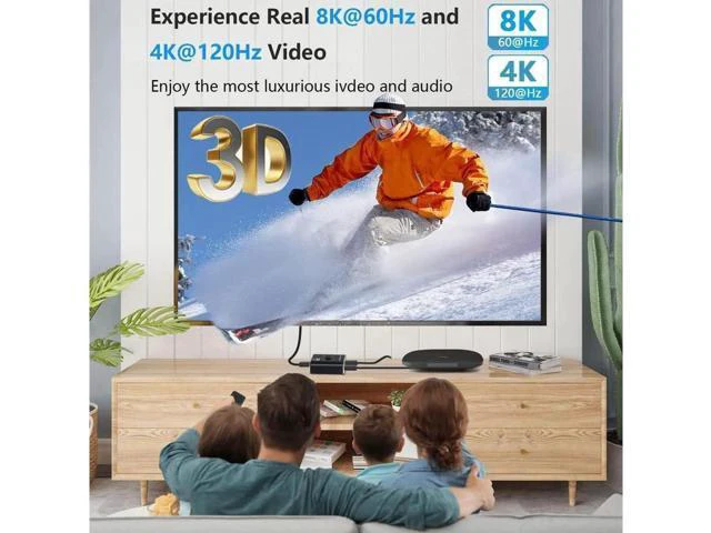 Alt view image 7 of 7 - Ultra HD 8K 60Hz HDMI 2 in 1 Out Switch, 2-Port HDMI Switcher Selector, High Speed 48Gbps Supports 4K@120Hz, 1080P@240Hz, 1080P@120Hz for Fire Stick, HDTV, PS4/5, Game Consoles(OZ8Q2)