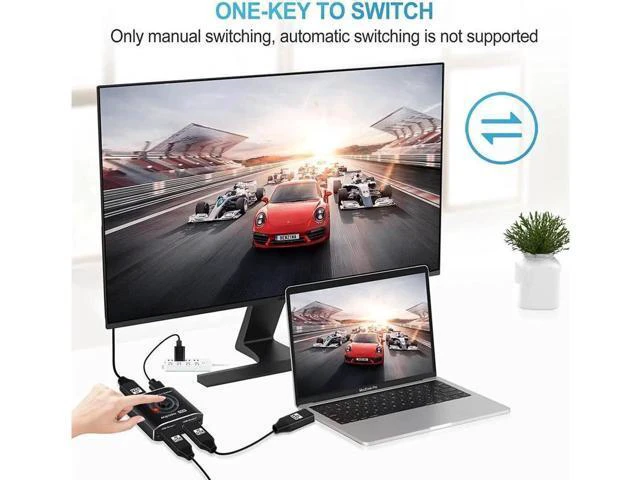 Alt view image 4 of 7 - HDMI 2.1 Switch 8K 2 in 1 Out HDMI Switcher 2 Port Support 8K 60Hz 4K 120Hz HDCP 2.3 Ultra HD 3D for Xbox PS4 PS5 Roku UHD TV Monitor Projector (OZ8Q2B)