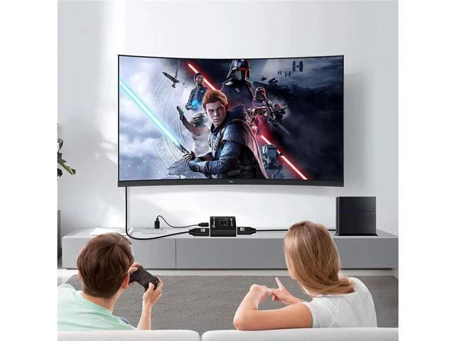 Alt view image 7 of 7 - HDMI 2.1 Switch 8K 2 in 1 Out HDMI Switcher 2 Port Support 8K 60Hz 4K 120Hz HDCP 2.3 Ultra HD 3D for Xbox PS4 PS5 Roku UHD TV Monitor Projector (OZ8Q2B)