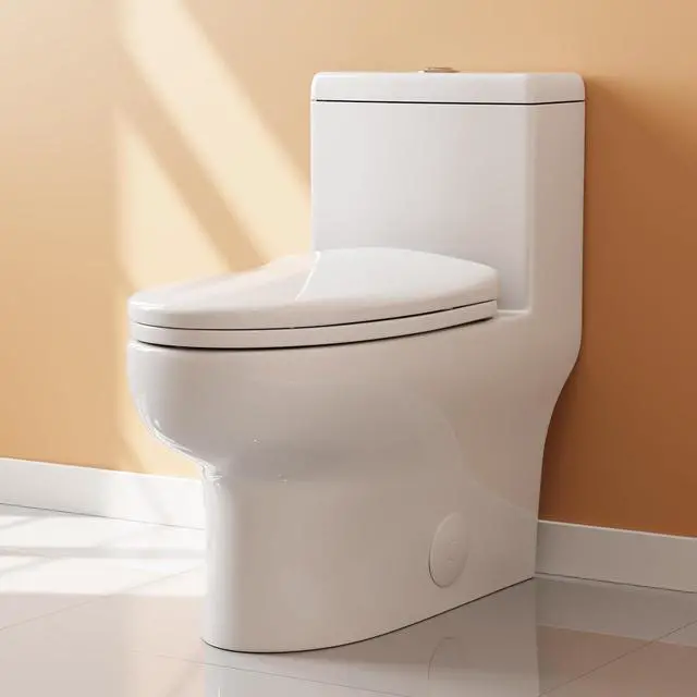 Main image of HR-ST076WD Dual Flush Elongated Toilet with Soft Close Seat, High-Efficiency Supply, Standard Bathroom Toilet 12" Rough-In, White Finish