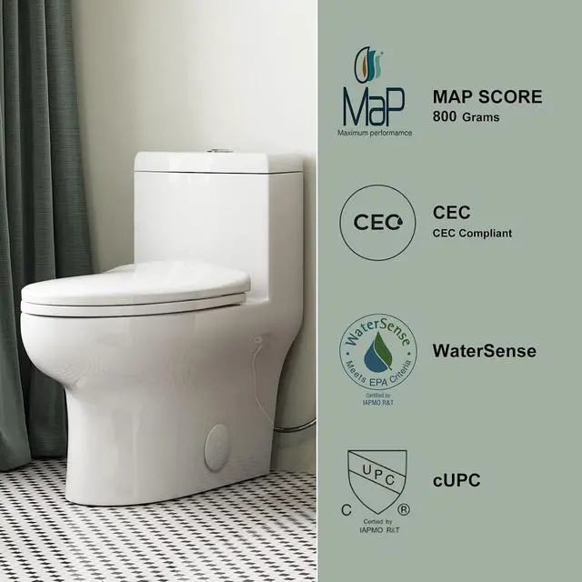 Alt view image 3 of 7 - HR-ST076WD Dual Flush Elongated Toilet with Soft Close Seat, High-Efficiency Supply, Standard Bathroom Toilet 12" Rough-In, White Finish