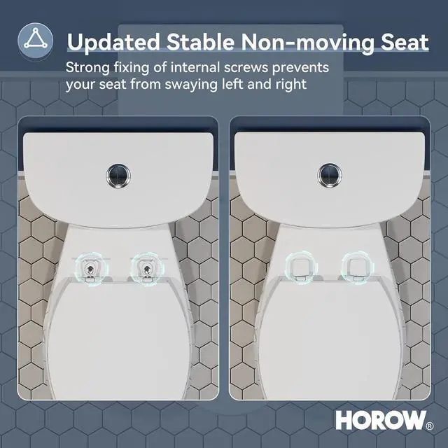 Alt view image 4 of 7 - 17 Inch Comfort Height Toilet, ADA Chair Height Two Piece Elongated Toilet for Seniors, Elderly & Tall Adults, Powerful MAP 1000g Flush, Dual Flush 1.1/1.6 GPF, Soft Close Seat, 12" Rough-In
