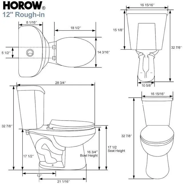 Alt view image 5 of 7 - 17 Inch Comfort Height Toilet, ADA Chair Height Two Piece Elongated Toilet for Seniors, Elderly & Tall Adults, Powerful MAP 1000g Flush, Dual Flush 1.1/1.6 GPF, Soft Close Seat, 12" Rough-In
