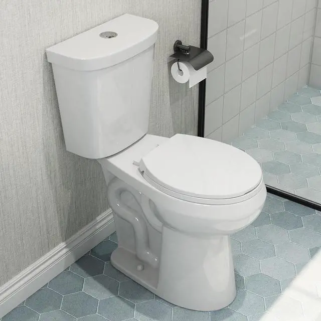 Main image of 21 Inch Extra High Round Toilet with ADA Chair Height, Two Piece Toilet with 1.1/1.6 GPF Dual Flush, MAP 1000g, Extra Tall Bowl Suitable for Tall Person & Seniors, HR-R21D