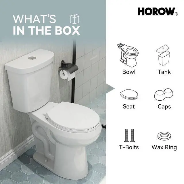 Alt view image 7 of 7 - 21 Inch Extra High Round Toilet with ADA Chair Height, Two Piece Toilet with 1.1/1.6 GPF Dual Flush, MAP 1000g, Extra Tall Bowl Suitable for Tall Person & Seniors, HR-R21D