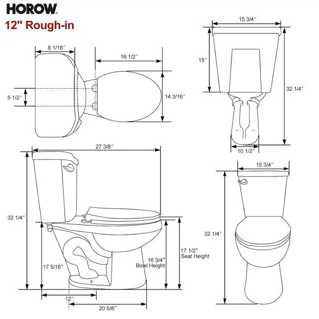 Alt view image 4 of 7 - 17 Inch Compact Tall Toilet for Seniors, Two Piece Toilet for Small Bathroom with Powerful 1.28 GPF Single Flush, MAP 1000g, ADA Chair Height, Soft-Close Seat, and Round Bowl, HR-R17S