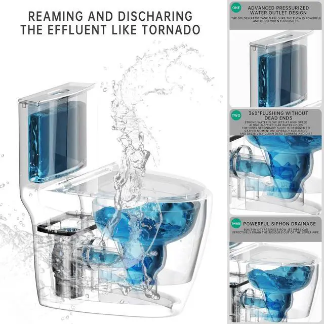 Alt view image 2 of 7 - Upflow toilet system of 600W Macerator Pump in Basement, for Macerating Toilet, Bathroom sink & Tub,Silent & Powerful with One Piece Toilet & Toilet Pump,AC Vent SUPERFLO