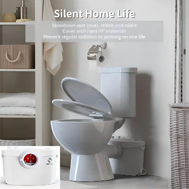 Main image of Upflush Toilet System for Basement with 600 Watt Macerating Pump | Macerating Toilet | 29 Ft Upward and 290 Ft horizontally SUPERFLO