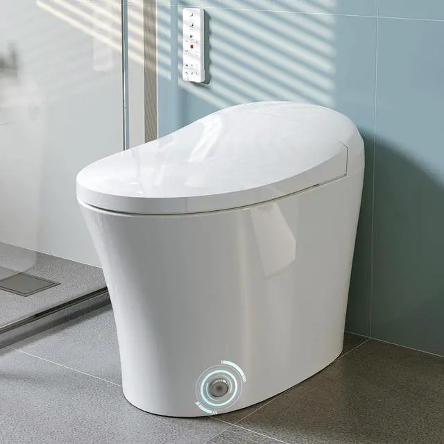Main image of Smart Toilet with Heated Bidet, Modern Bidet Toilet With Instant Warm Water, Pre-Wet, Tankless Toilet with Dual Flush System 1/1.27 GPF, White Bidet Toilet (HR-T16SD)