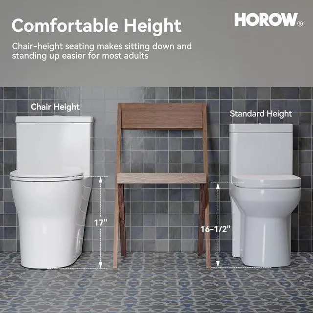 Alt view image 3 of 7 - T0350W One-Piece Elongated Toilet, 17" ADA Chair Height, Dual Flush 0.8/1.28 GPF, MaP 1000g Powerful Flush, Soft-Close Seat, Skirted Design, Square Flush Button, 12" Rough-In, White