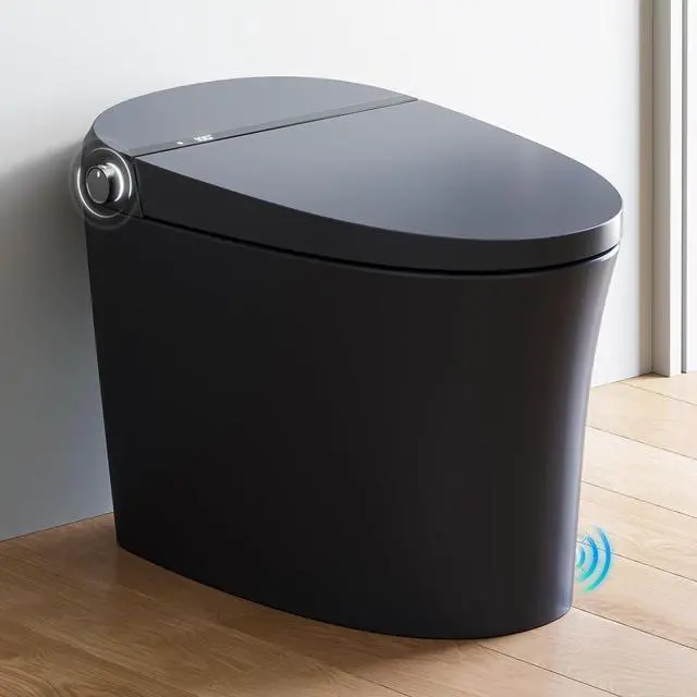 Main image of Black Smart Toilet with Pump and Bidet Built In, Bidet Toilet with Auto Dual Flush and Auto Open/Close Lid, Smart Toilet with Heated Seat, Warm Dryer, Night Light, and Digital Display