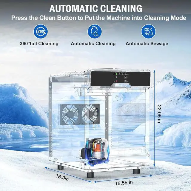 Alt view image 6 of 7 - Nugget Ice Maker Countertop, 70 LBS/Day with 20 LBS Storage Bin, Freestanding/Countertop Ice Maker Machine Stainless Steel, Soft Chewable Pellet Ice Machine for Home Bar Kitchen Office, Self-Cleaning