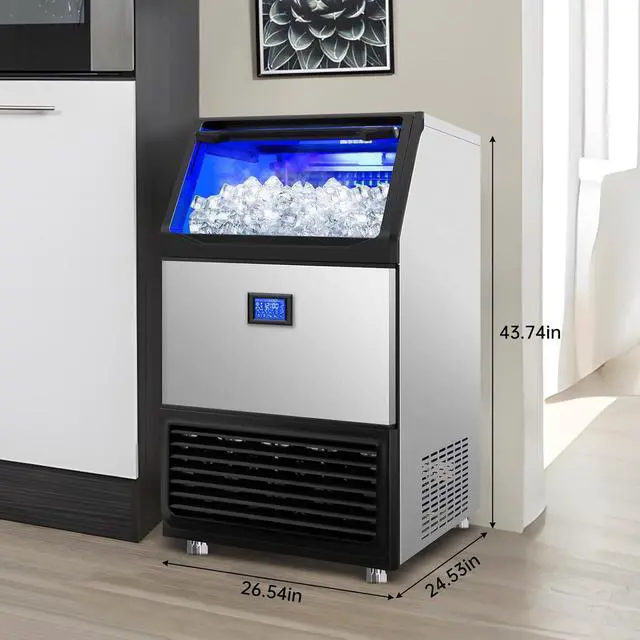 Alt view image 6 of 7 - Ice Machine Commercial Ice Maker Machine, 450 Lbs /24H, 200 lbs Bin, Under Counter Built-in or Freestanding, Stainless Steel Household Use, Restaurant Bar Kitchen Cafe