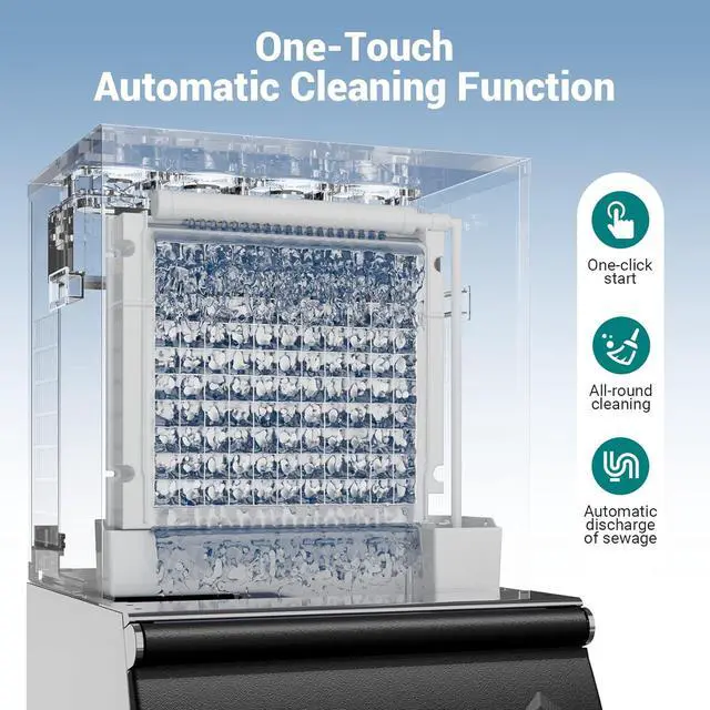 Alt view image 5 of 7 - Commercial Ice Maker Machine 680Lbs/24H with 560LBS Storage Bin, Industrial Ice Machine, Self Cleaning, ETL Certified, Ice Ready in 8-15min, Perfect for Restaurant Bar Cafe