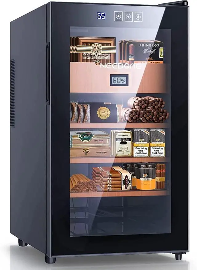 Main image of Cigar Humidors 48L with Cooling and Heating Function, Electronic Humidor Cabinet for 350 Cigars, Spanish Cedar Wood Drawer Shelves with Digital Hygrometer, Gift for Men 1.7 Cu Ft