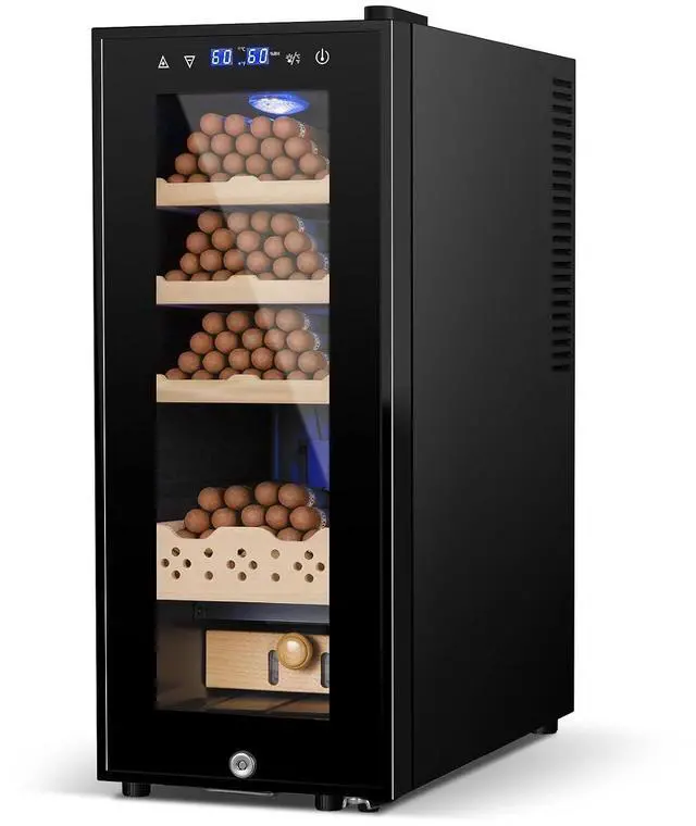 Main image of 35L Cigar Electric Humidor, 250 Counts Large Capacity Thermostatic Electric Cigar Cooler Cabinet with Digital LED Screen, Safety Lock,Smart Humidity & Temp Control, Gifts for Men