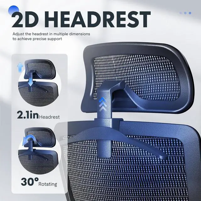 Alt view image 7 of 7 - Ergonomic Office Chair High Back Mesh Swivel Computer Chair Home Office Desk Chairs with Wheels Lumbar Support Deep Black