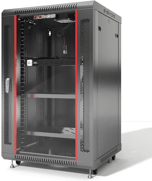 Main image of 22U Wall Mount Server Rack Cabinet 19" Network Rack Enclosure, 24" Deep Data Rack Cabinet with Fan, PDU & Shelf for IT Equipment, Switches and Patch Panel