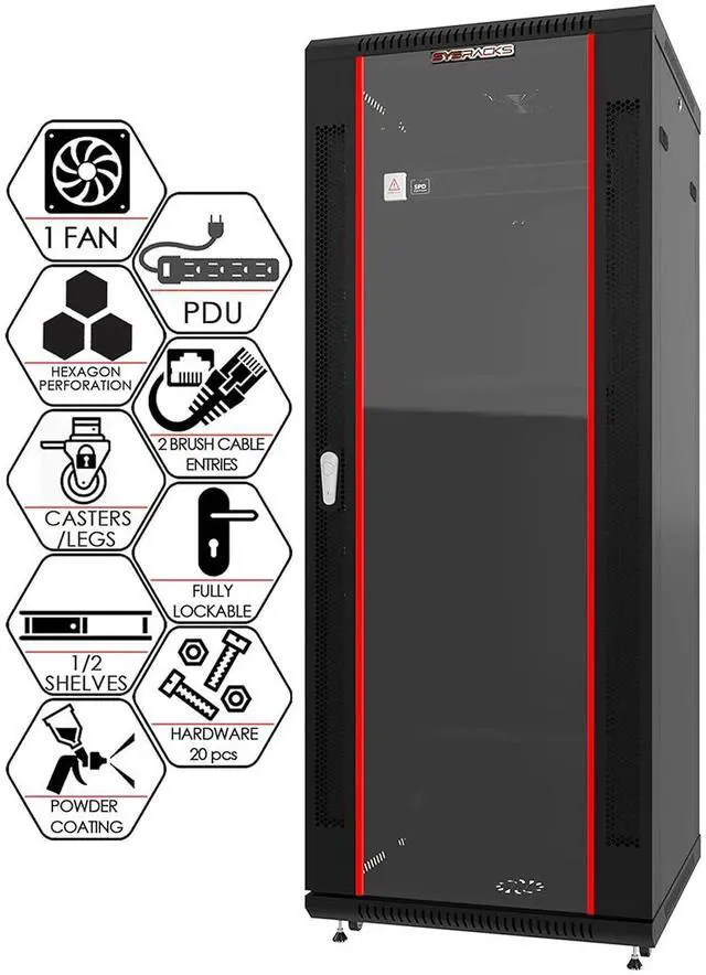 Main image of 18U Wall Mount Server Rack Cabinet 19" Network Rack Enclosure, 24" Deep Data Rack Cabinet with Fan, PDU & Shelf for IT Equipment, Switches and Patch Panel