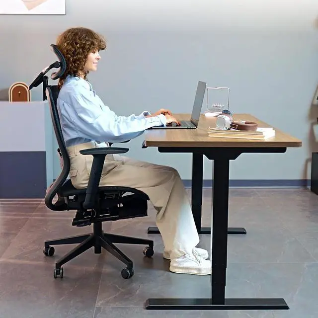 Alt view image 2 of 7 - OC3 Air Ergonomic Office Chair with Footrest, Mesh Back Computer Chair, Home Office Desk Chairs, with Adjustable Lumbar Support/3D Headrest/Reliable Base, Mesh Seat Cushion, Black, Air-F